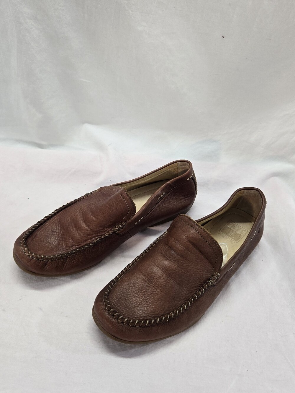 Frye Mens Lewis Venetian Loafers Size 10.5 Brown Leather Moc Toe Slip On Shoes
